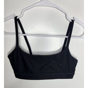 SEFI Sports Bra Womens Extra Small Black Athletic Crop Top Strappy Yoga Gym XS